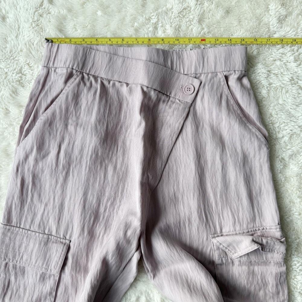 Zara Woman Dusty Pink High Rise Relax Baggy Wide Cargo Utility Pant MEDIUM Boho - Picture 5 of 9